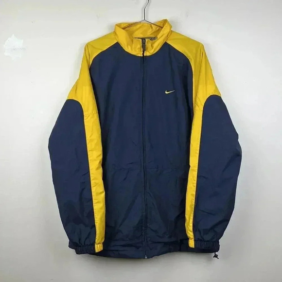 Nike Colorblock Jacket - Navy and Yellow 00s - Picture 1 of 6